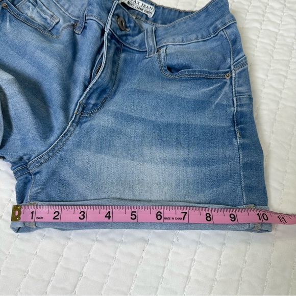 Wax Jean Butt, I Love You Light Blue Denim Women's Shorts - Picture 6 of 10